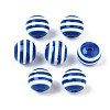 Round Striped Resin Beads RESI-R158-8mm-12-2