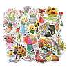 64Pcs Flower Paper Self-Adhesive Picture Stickers AJEW-S086-12-2