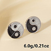 304 Stainless Steel Ying Yang Stud Earrings PW-WGDE3E0-01-2