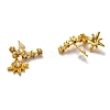 Brass Micro Pave Clear Cubic Zirconia Stud Earrings EJEW-H123-05G-2