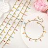 Dyed Natural Freshwater Shell Anklets AJEW-AN00850-1