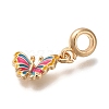 Rack Plating Alloy Colorful Enamel European Dangle Charms PALLOY-P307-07G-2