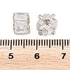 Brass Clear Cubic Zirconia Beads KK-B186-21B-P-3