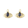 Brass Micro Pave Marine Blue Cubic Zirconia Charmss KK-E068-VF351-2