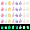 28pcs 7 colors Luminous Opaque Resin Pendants RESI-TA0002-12-1