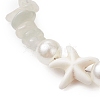 Starfish Synthetic Turquoise & Natural Moonstone Chip Beaded Bracelets for Women BJEW-JB11264-02-3