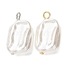 2Pcs ABS Plastic Imitation Pearl Pendants PALLOY-JF04415-1