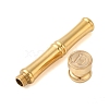 Golden Tone Brass Wax Seal Stamp Head with Bamboo Stick Shaped Handle STAM-K001-05G-D-2