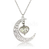 Alloy Moon Cage Pendant Necklace with Luminaries Stone LUMI-PW0001-057P-A-2