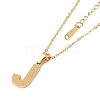 Ion Plating(IP) Initial Letter 304 Stainless Steel Pendant Necklaces NJEW-M199-01G-J-1