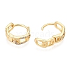 Brass Micro Pave Clear Cubic Zirconia Hoop Earrings EJEW-C121-16G-2