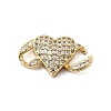 Brass Micro Pave Clear Cubic Zirconia Connector Charms KK-A266-09E-G-1
