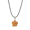 Natural & Synthetic Mixed Stone Star Pendant Necklace with Polyester Cords NJEW-JN04516-4