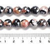 Electroplated Natural Fire Crackle Agate Round Beads Strands G-G0006-A02-01-5