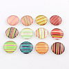 Half Round/Dome Stripe Pattern Glass Flatback Cabochons for DIY Projects GGLA-Q037-20mm-15-1