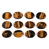 12Pcs 12 Styles Twelve Constellation Natural Tiger Eye Flat Oval Links Connector Charms G-K359-05C-1