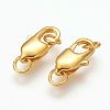 Brass Lobster Claw Clasps KK-KK802-G-NR-2