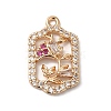 Brass Micro Pave Cubic Zirconia Pendants KK-C062-061G-1