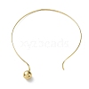 304 Stainless Steel Round Ball Pendant Choker Necklaces NJEW-D058-01G-3