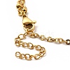 304 Stainless Steel Charm Anklet with Satellite Chains for Women AJEW-C021-06-4
