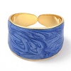 Enamel Plain Band Open Cuff Rings RJEW-E069-01G-08-2