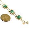 PVD Vacuum Plating 304 Stainless Steel Enamel Imitation Malachite Butterfly Pendant Necklaces NJEW-C063-02G-5