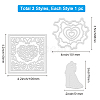 3Pcs 3 Styles Wedding Carbon Steel Cutting Dies Stencils DIY-WH0309-680-6
