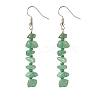 Natural Green Aventurine Chips Dangle Earrings with Glass EJEW-JE04840-04-1