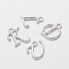 Silver Color Plated Alloy Letter Pendants PALLOY-J718-01S-2