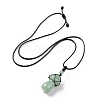 Natural Green Aventurine Mushroom Pendant Necklace NJEW-E065-01A-2