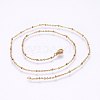 Vacuum Plating 304 Stainless Steel Cable Chains Necklaces MAK-L015-41G-2
