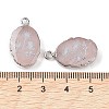 Natural Rose Quartz Oval Pendants G-C102-07P-02-3