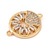 Brass Pave Clear Cubic Zirconia Connector Charms KK-S389-37G-2