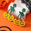 Halloween Cherry with Pumpkin Acrylic Stud Earrings EY7055-2-1