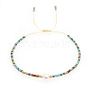 Adjustable Glass Seed Bead Braided Bead Bracelets for Women VT9382-23-1