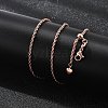 2mm Rack Plating Brass Rope Chain Adjustable Slider Necklaces for Women Men MAK-L044-06RG-2