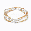 Electroplate Glass Beads  Stretch Bracelet Sets BJEW-JB04405-2
