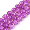 Ombre Effect Dyed Transparent Crackle Glass Beads Strands GLAA-Q111-8MM-04-2