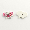 2-Hole Printed Wooden Buttons X-BUTT-R031-139-2