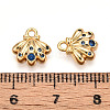 Brass Micro Pave Cubic Zirconia Charms KK-N261-98G-3