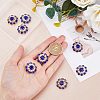 DICOSMETIC 8Pcs 1-Hole Golden Tone Alloy Rhinestone Shank Buttons BUTT-DC0001-08-3