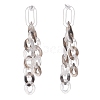 Acrylic Curb Chain Tassel Dangle Stud Earrings for Women EJEW-JE04767-02-4