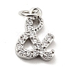 Brass Micro Pave Clear Cubic Zirconia Pendants KK-E015-27P-2