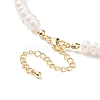 Natural Pearl Beaded Necklace with Brass Clasp for Women NJEW-JN04059-3