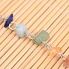 Chakra Handmade Gemstone Chip Beaded Brass Chains for Necklaces or Bracelets Making X-AJEW-JB00214-02-2