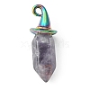 Natural Mixed Gemstone Pointed Pendants PALLOY-JF02182-2