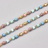 Handmade Glass Seed Beaded Chains CHS-G012-06G-1