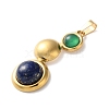 Natural Green Onyx Agate(Dyed & Heated) and Lapis Lazuli Pendants STAS-C120-12G-02-2
