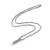 Alloy Skull Bullet Pendant Necklace with 304 Stainless Steel Box Chains NJEW-C007-01AS-2