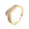 Clear Cubic Zirconia Open Cuff Rings RJEW-U002-03G-1